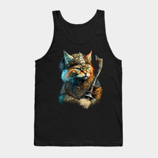 Cat Viking Painting Tank Top